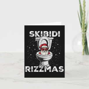 Skibidi Rizzmas Funny Toilet Santa White Elephant Karte