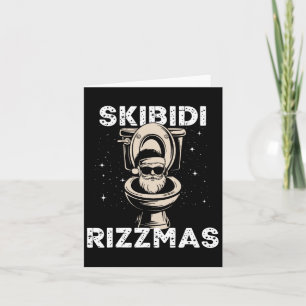 Skibidi Rizzmas Funny Toilet Santa White Elephant Karte