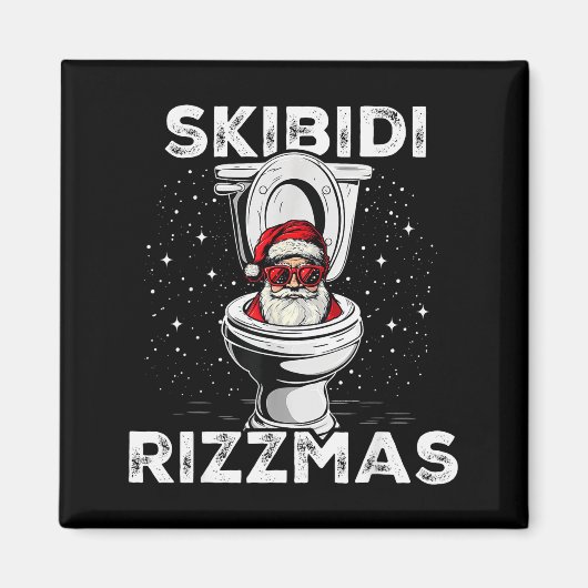 Skibidi Rizzmas Funny Toilet Santa White Elephant  Magnet (Vorne)