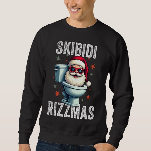 Skibidi Rizzmas Funny Weihnachten Sweatshirt (Vorderseite)