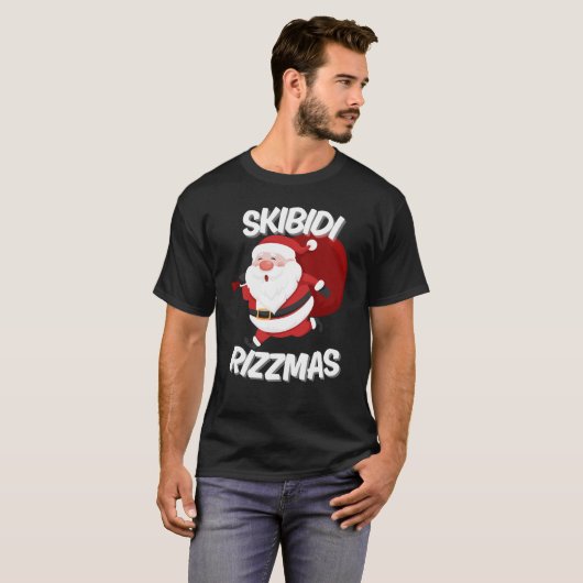 Skibidi Rizzmas Funny Weihnachtsfeier T-Shirt (Vorne ganz)