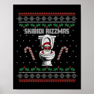 Skibidi Rizzmas Lustige Toilette Weihnachtsmann We Poster