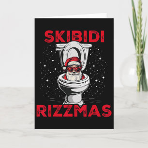 Skibidi Rizzmas Lustiger Weihnachtsmann Toilette W Karte