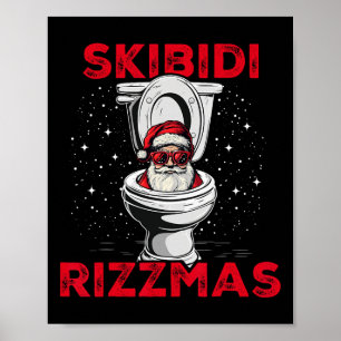 Skibidi Rizzmas Lustiger Weihnachtsmann Toilette W Poster
