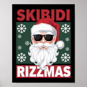 Skibidi Rizzmas Lustiges Gen-Alpha-Slang-Weihnacht Poster