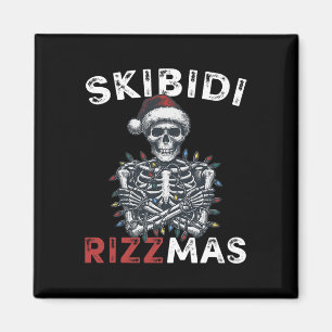 Skibidi Rizzmas Retro Frohe Weihnachten Sigma Rizz Magnet