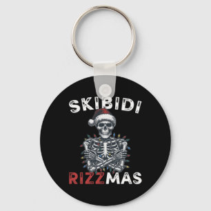 Skibidi Rizzmas Retro Frohe Weihnachten Sigma Rizz Schlüsselanhänger