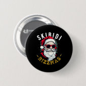 Skibidi Rizzmas Retro Weihnachtsmann Hut Coole Wei Button (Vorne & Hinten)