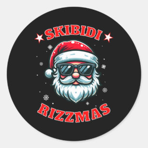 Skibidi Rizzmas Rizz Mas Funny Middle School Alpha Runder Aufkleber