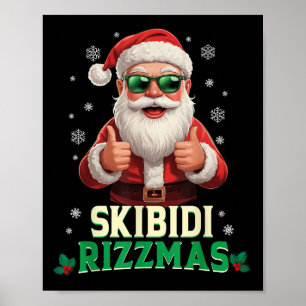 Skibidi Rizzmas Rizz Weihnachtsmann Weihnachten Ch Poster
