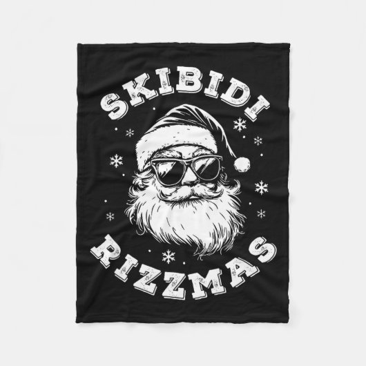 Skibidi Rizzmas Santa Funny Christmas Gen Alpha Sl Fleecedecke (Vorderseite)