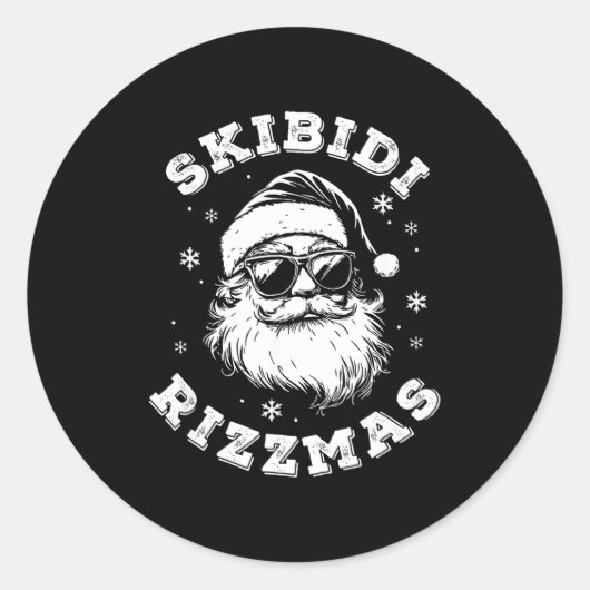 Skibidi Rizzmas Santa Funny Christmas Gen Alpha Sl Runder Aufkleber (Vorderseite)