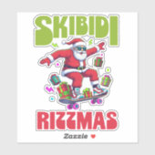 Skibidi Rizzmas Santa on his Skate Aufkleber (Blatt)