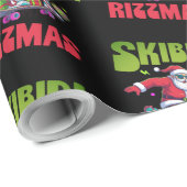 Skibidi Rizzmas Santa on his Skate Geschenkpapier (Rolleneckpunkt)