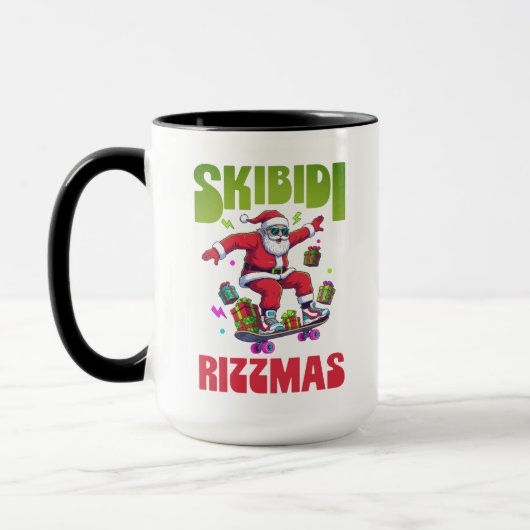 Skibidi Rizzmas Santa on his Skate Tasse (Links)
