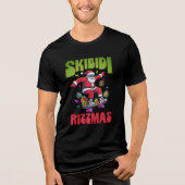 Skibidi Rizzmas Santa on his Skate Tri-Blend Shirt (Vorderseite)