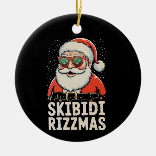 Skibidi Rizzmas Santa Rizz Weihnachtsfeiertag Keramik Ornament (Vorne)