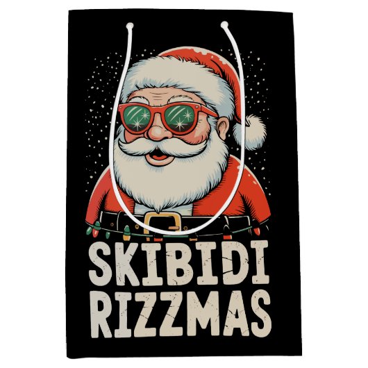 Skibidi Rizzmas Santa Rizz Weihnachtsfeiertag Mittlere Geschenktüte (Vorderseite)