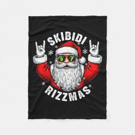 Skibidi Rizzmas Santa Sungles Funny Christmas Men Fleecedecke (Vorderseite)