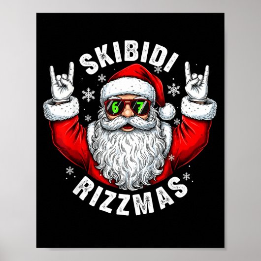 Skibidi Rizzmas Santa Sungles Funny Christmas Men Poster (Vorne)