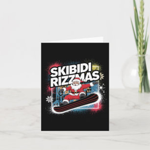 Skibidi Rizzmas Snowboarden Weihnachten Weihnachte Karte
