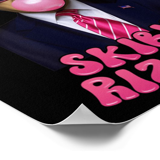 Skibidi Rizzmas Weihnachten Pink Trump Blase Gum C Poster (Ecke)