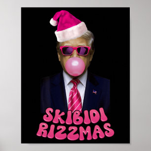 Skibidi Rizzmas Weihnachten Pink Trump Blase Gum C Poster
