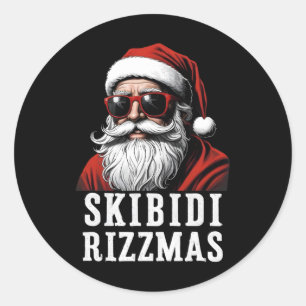 Skibidi Rizzmas Weihnachten Rizz Santa Claus Xmas Runder Aufkleber
