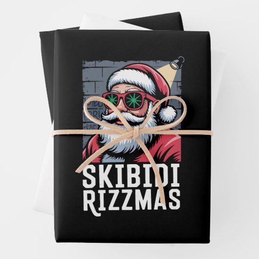 Skibidi Rizzmas Weihnachten Rizz Weihnachtsmann We Geschenkpapier Set (Beispiel)