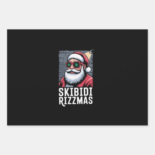 Skibidi Rizzmas Weihnachten Rizz Weihnachtsmann We Geschenkpapier Set (Vorderseite)