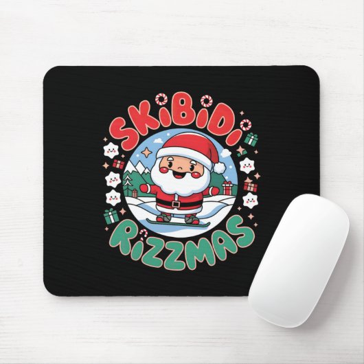 Skibidi Rizzmas Weihnachten Snowboarden Advent Mousepad (Mit Mouse)