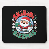 Skibidi Rizzmas Weihnachten Snowboarden Advent Mousepad (Vorne)