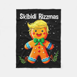 Skibidi Rizzmas Weihnachten Trump Lebkuchenmann Fu Fleecedecke