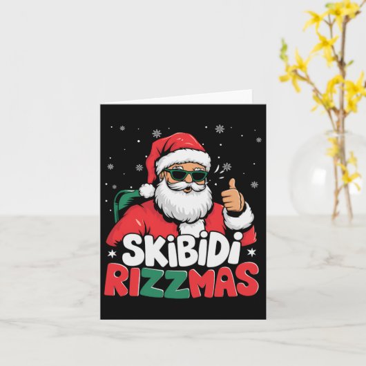 Skibidi Rizzmas Weihnachtsmann Claus Merry Rizz M Karte (Gelbe Blume)
