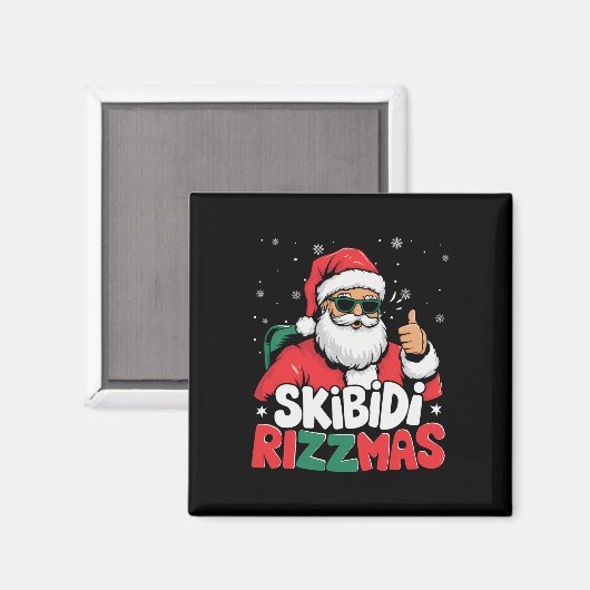 Skibidi Rizzmas Weihnachtsmann Claus Merry Rizz M Magnet (Vorderseite/Rückseite)