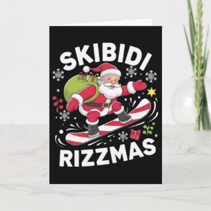 Skibidi Rizzmas Weihnachtsmann Skateboard Rizz Ho Karte