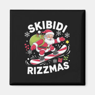 Skibidi Rizzmas Weihnachtsmann Skateboard Rizz Ho Magnet