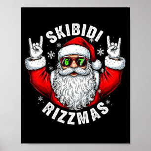Skibidi Rizzmas Weihnachtsmann Sungles Lustige Wei Poster