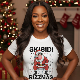 Skibidi Rizzmas Weihnachtsmann Toilette Lustiges W T-Shirt