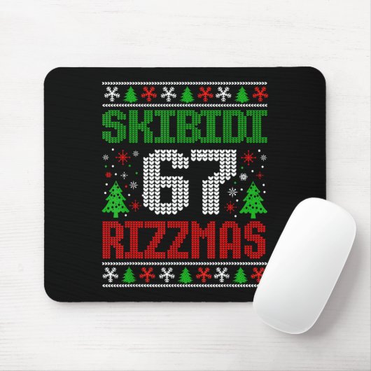 Skibidi Six Seven Rizzmas Funny Meme 67 Ugly Chris Mousepad (Mit Mouse)