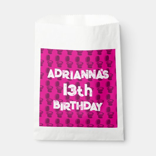 Skibidi Toilet Pink Geburtstagsparty Geschenktütchen (Vorderseite)