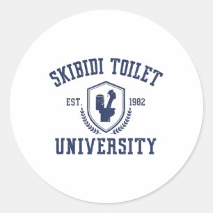 Skibidi Toilet Universität Funny Skibidi Meme Runder Aufkleber