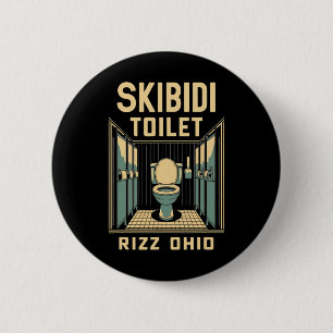 Skibidi Toilette Rizz Ohio Lustiges Meme Retro Vin Button