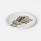 Skibidi Toilettenpapier Party Platte Einweg Pappteller (Schrägansicht)