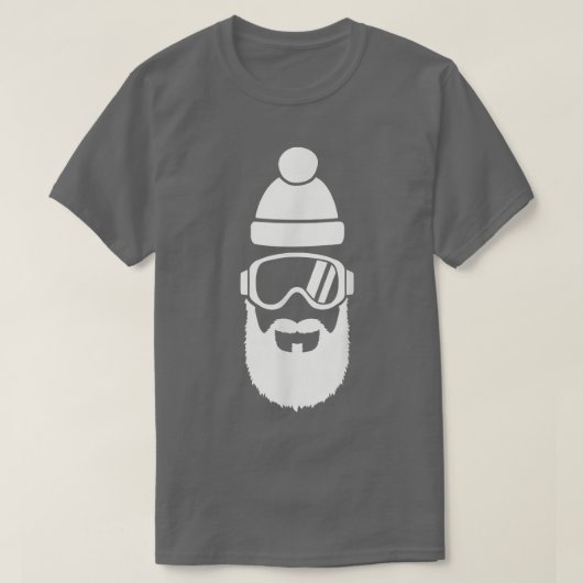 Skibrille mit Bart T-Shirt (Design vorne)