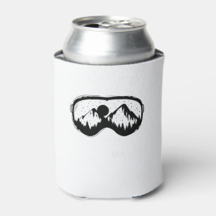 Skibrille mit Bergen im Winterurlaub bei Schnee Dosenkühler