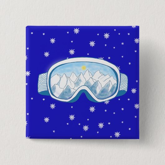 Skibrille mit Bergreflektion Button (Vorderseite)
