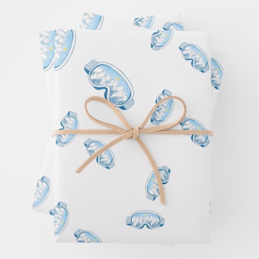 Skibrille mit Bergreflektion Geschenkpapier Set (Beispiel)