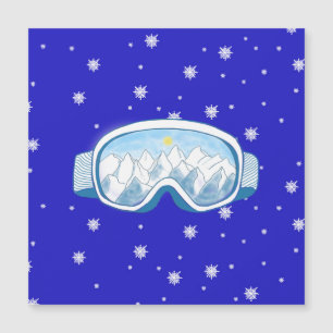 Skibrille mit Bergreflektion Magnetkarte