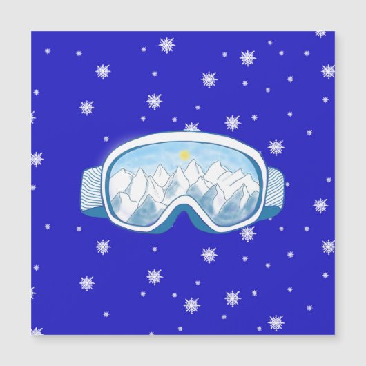 Skibrille mit Bergreflektion Magnetkarte (Vorderseite)